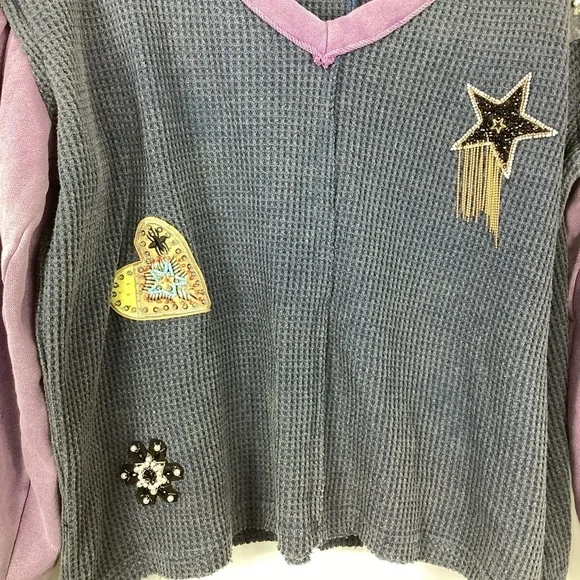 POL The Teigen Thermal Glam Patch Top Size Small - Picture 5 of 10